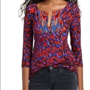 Anthropologie A Common Thread Glitter Brushed Palette Blouse. Large. NWT.